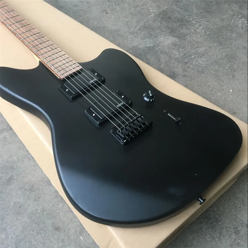 Оптовая продажа с завода матовая электрическая гитара RED jazz master jim root черными