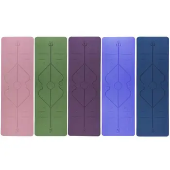 

TPE Yoga Mat Dual Color Non-slip Carpet Mat with Position Line 1830x610x6mm