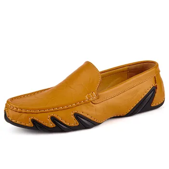 Men Leather Casual Slip On Shoes
