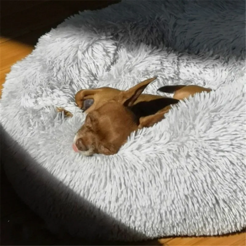 Милая круглая кровать для собаки для собака кошка зима теплый спальный шезлонг коврик щенок ПЭТ для кровати моющиеся DA