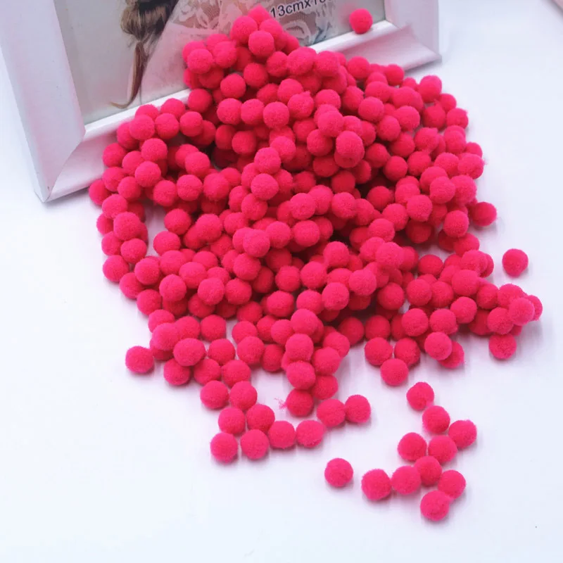 Rose red Помпоны, высокое качество, игрушки для украшения дома, искусство, 2000 шт./лот, меховой шар, популярные, свадебные, сделай сам, одежда для шитья, горячая Распродажа, 8 мм, мягкие изделия - Цвет: Rose red