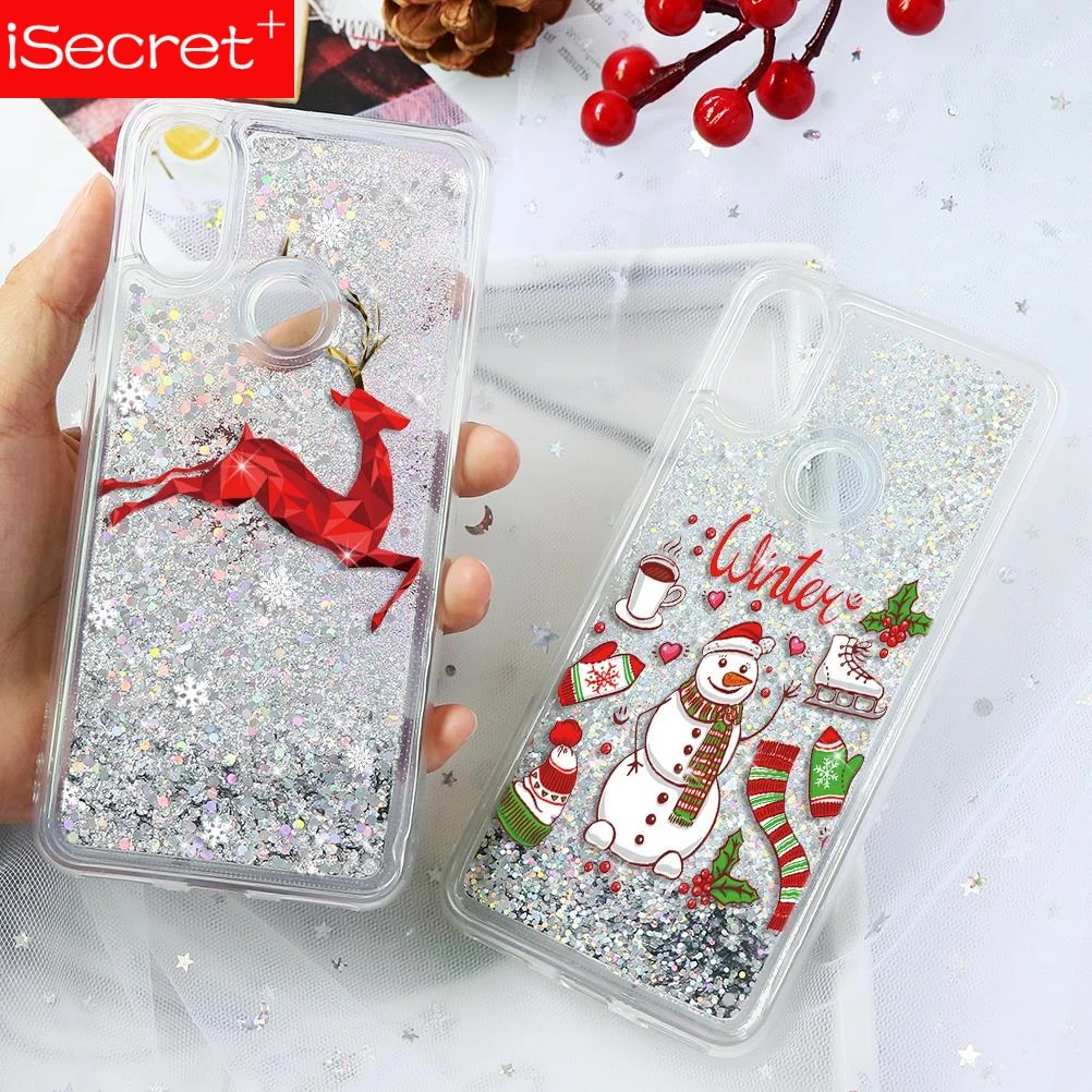 Quicksand Glitter Christmas Deer TPU Case For Xiaomi Redmi Note K20 7 6 5 Pro Plus Mi A1 5X A2 6X 8 Lite SE 9 9T F1 Mix 2s Cases | Мобильные