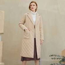 2021 Autumn Winter Fashion Women Puffer Coat oversized Maxi Robe Long parka Cotton Casual outerwear