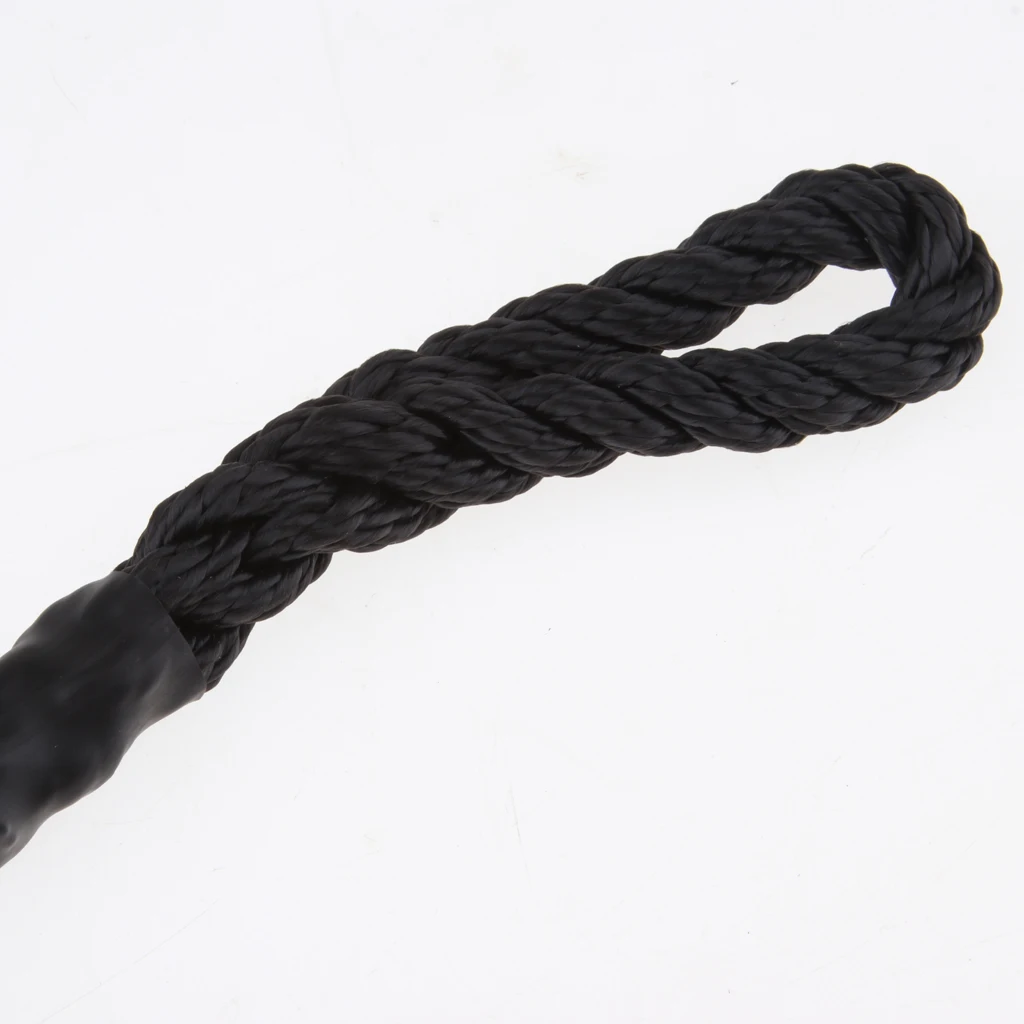 1 Pcs 3/8 INCH X 6.5 FT Black  Double Braided Fender Line Boat Mooring Line Spliced Eye
