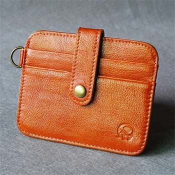 

LKEEP Leather Mini Wallet Hasp Brand Designer Slim Wallet Men Card Holder Korean Clamps for Money