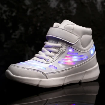 

Warm like home 2018 New 25-37 USB Charger Glowing Sneakers Led Children Lighting Shoes Boys Girls illuminated Luminous Sneaker
