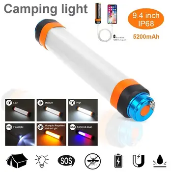 

3W/4W/5.5W Travel USB Portable 7800mah Power Flashlight IP68 6 Modes LED Tent Camping Hiking Lantern Car Warning Light