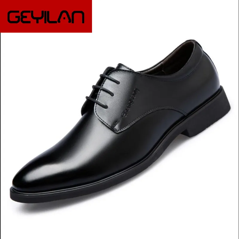 

New Spring Oxford Business Men Shoes Genuine Leather High Quality Soft Casual Breathable Lace Up Men's Flats Shoes Q695
