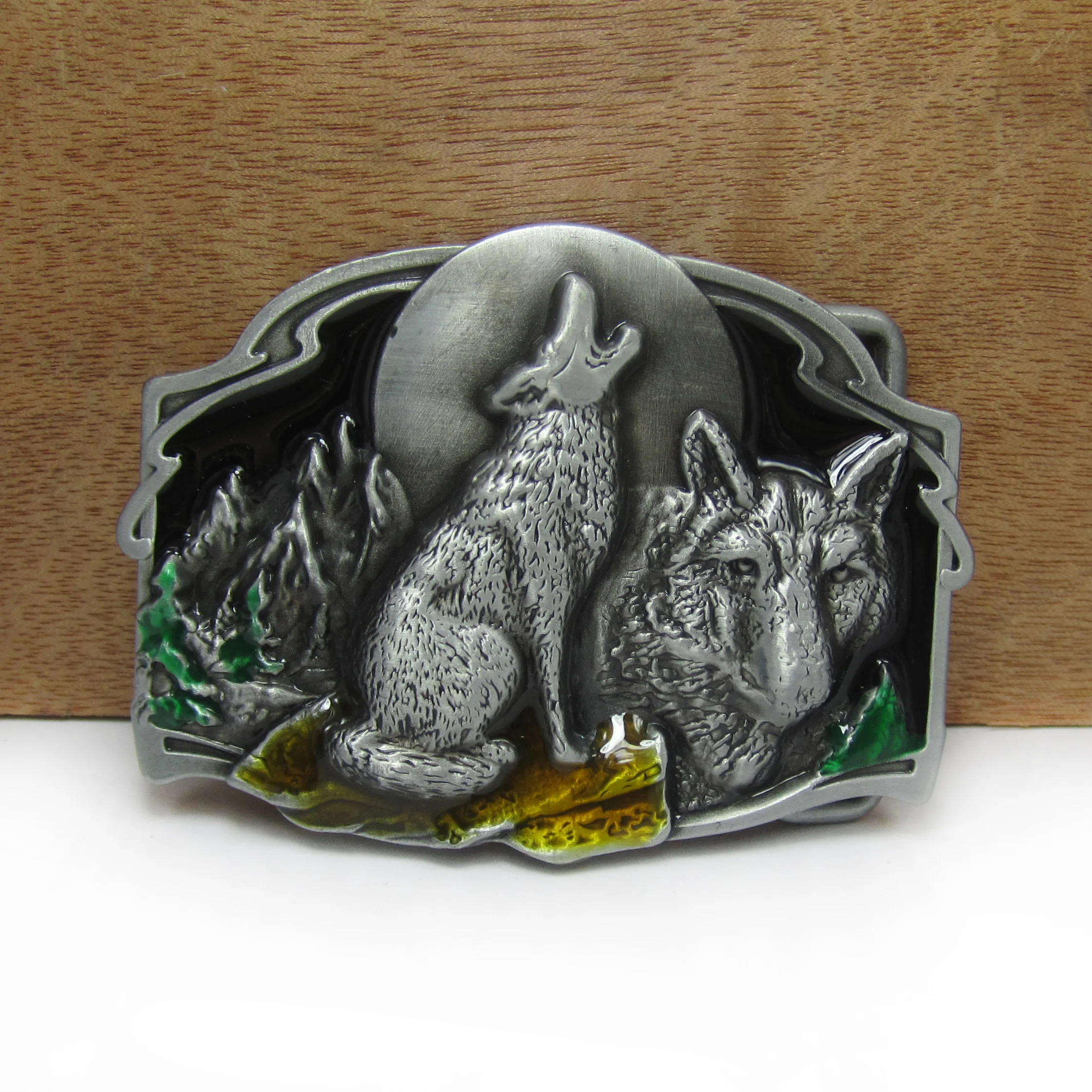 Zinc Alloy Western Wolf Head Jeans Gift Belt Buckle For Men