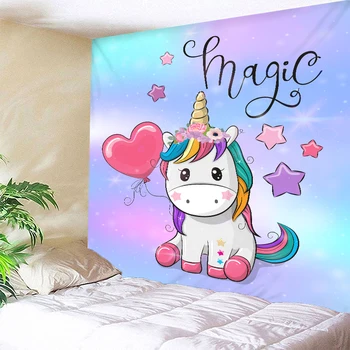 

3D Cute Unicorn Wall Hanging Tapestry Bedspread Beach Towel Wall Art Decor Tapestries Boho Bedspread Yoga Mat Dropship