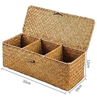Toilet Paper Basket- 3 Plaid Rattan Toilet Bathroom Storage Organizer Basket- Jewelry Cosmetic Storage Basket 2