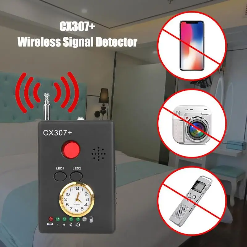 

Spy Camera Finder Anti Spy Full Range RF Mini Camera Hidden Camera Sound Signal GSM GPS Tracker Spy Devices Detector