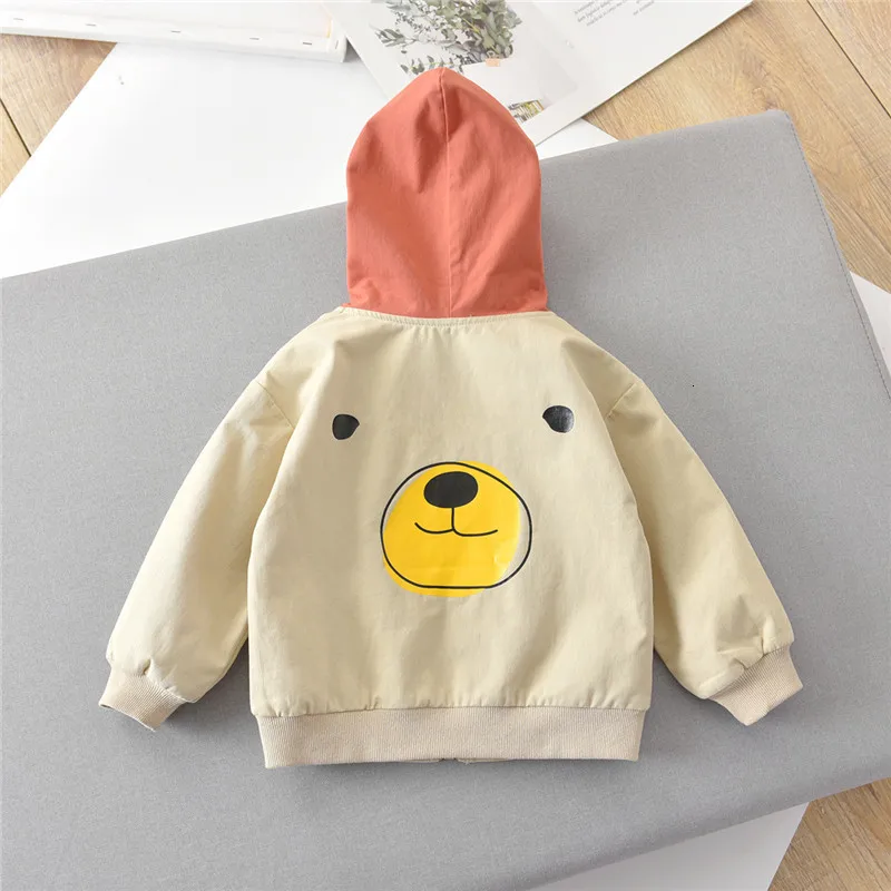 Куртки для маленьких мальчиков 2, 3, 4, 5, 6 лет модная Корейская куртка с капюшоном и рисунком для мальчиков, повседневная куртка весенне-Осенняя детская верхняя одежда