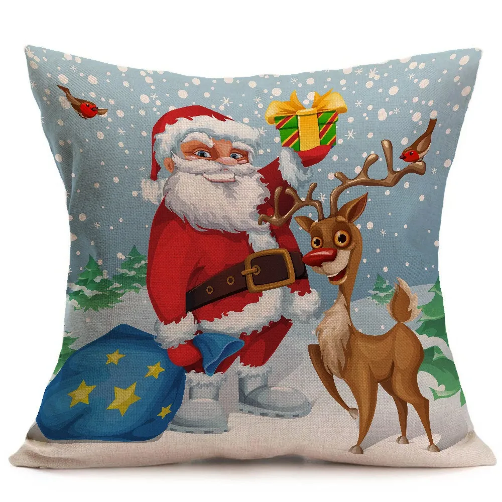 Рождественская наволочка для дивана, кровати, чехол для подушки, рождественские декоративные подушки, чехол для рождественской вечеринки, праздничная наволочка для подушки, домашний декор 45 см