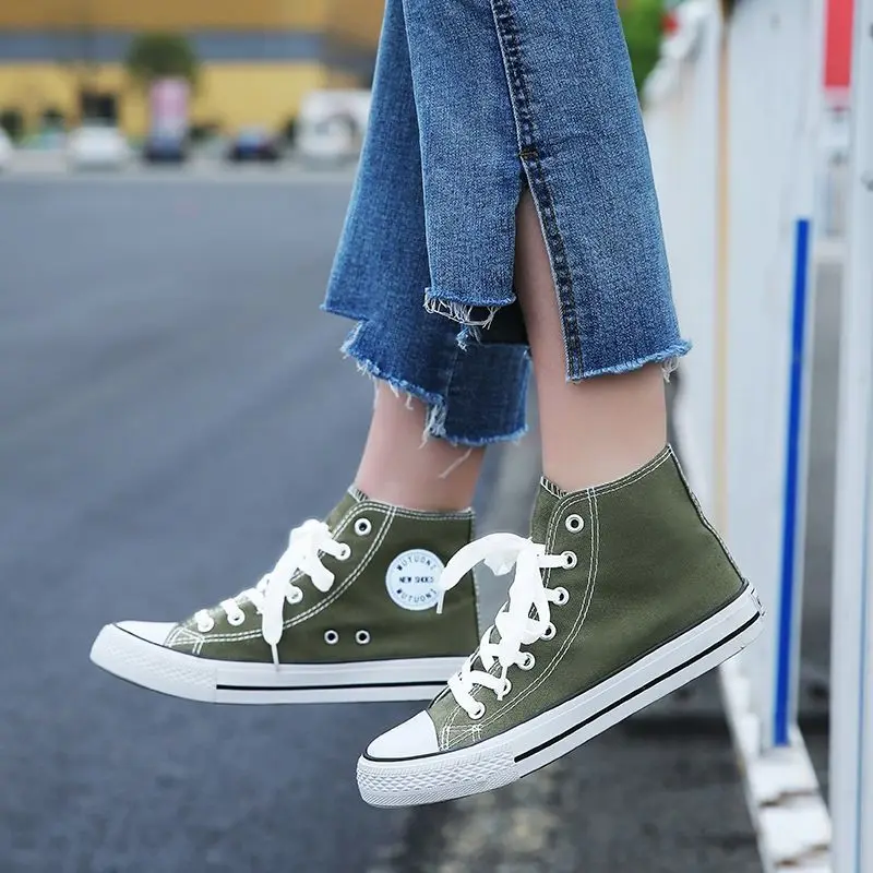 Men's shoes High-top Canvas Shoes Fashion Style Footwear Couple High-top Canvas Shoes Casual Shoes Non-slip Student Shoes 2