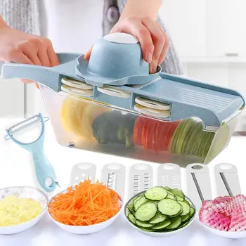 

Hand Guard Multifunction Vegetable Cutter Potato Salad Radish Slicer Mandoline Cheese Fruit Grater Kitchen Accessories