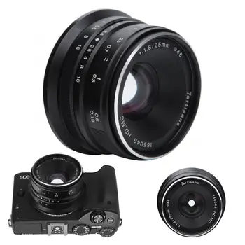

7artisans 25mm F1.8 lentes Manual Focus Lens for Sony E / Canon EOS-M / Fuji FX / M4/3 Camera DSLR Mount lente para celular Cam
