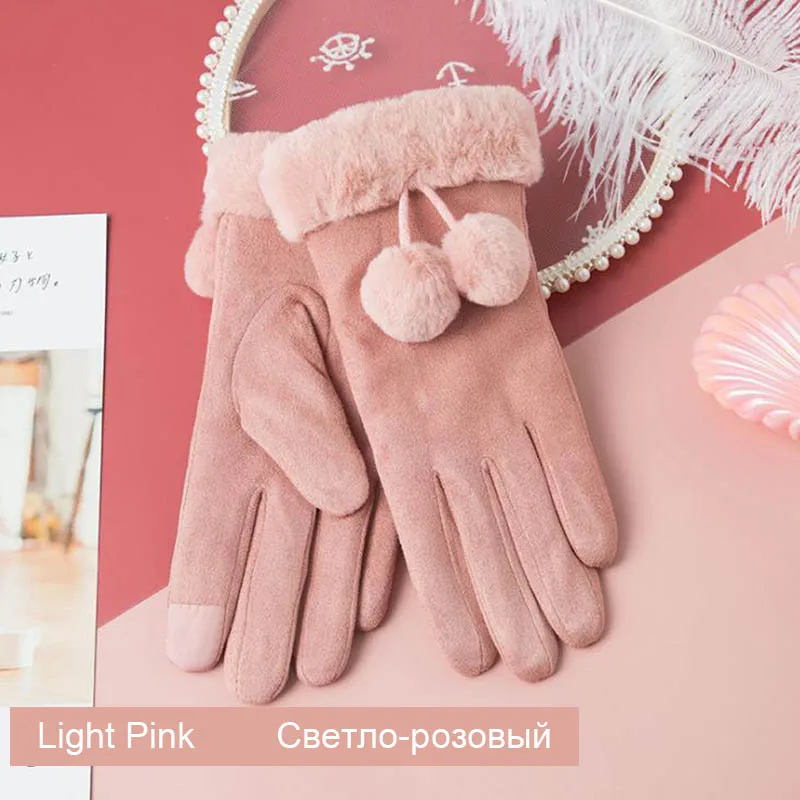 I13 11 Calymel зимние перчатки женские теплые одноцветные перчатки женские элегантные плюшевые наручные варежки перчатки для катания на лыжах - Цвет: I13 11