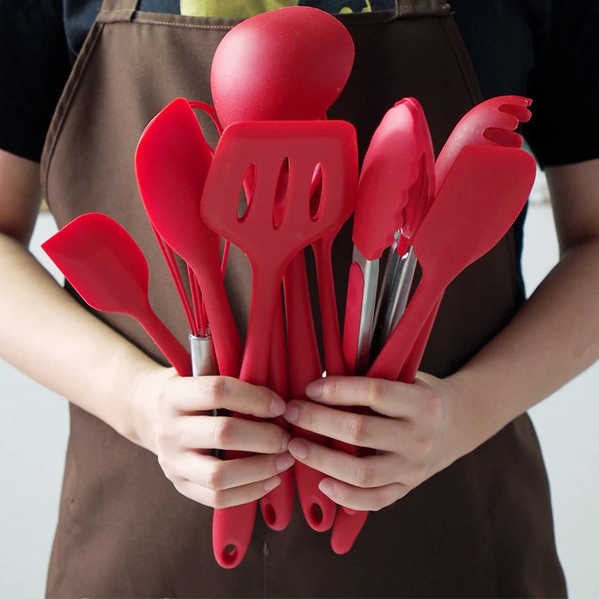 Набор силиконовых кухонных принадлежностей 11 шт. кухонная антипригарная