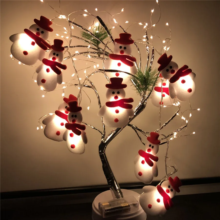 1.65M 10 Leds USB or Battery Powered Christmas Elk Snowman Decorative String Light Warm White Holiday Lighting Party Bar |