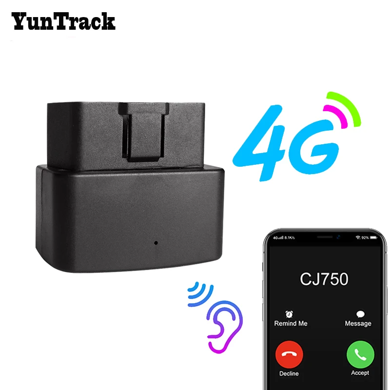2G 4G Mini OBD Voice Monitor GPS Tracker Car shock move SMS call alarm Realtime Tracking Geofence locator free APP IOS Andriod | Автомобили