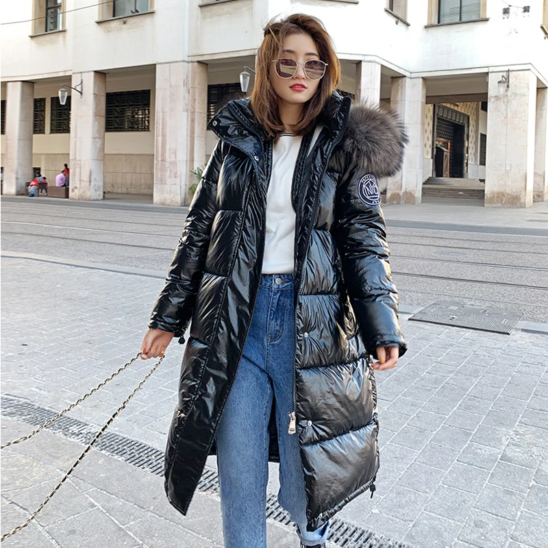 

Large size 2XL Women Long Parkas 2019 Winter Loose Cotton Jacket Female Long-sleeved Hooded Warm Coats AA-557