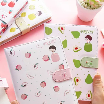 

Fruit Print Notebook Planner Magnetic Buckle PU NoteBook Yearly Agenda Color Illustration Daily Plan Kawaii Stationery
