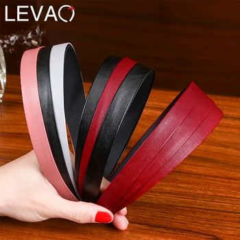 

Levao Hair Hoop Headwear PU Wrinkled Headband Faux Leather Hairband for Women Splice Headbands Head Bezel Hair Accessories