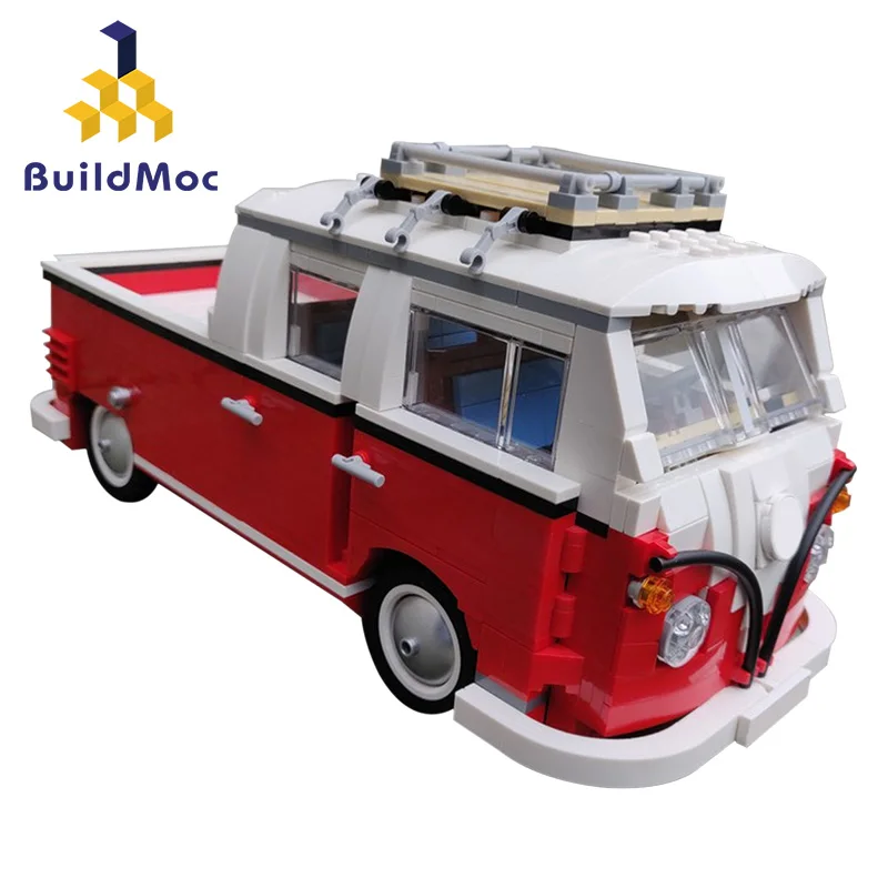 

Buildmoc T1 Doka Compatible 10220 Technic Series VW T1 Camper Van Building Blocks Car Model Bricks Bus 21001 Children Toys Set