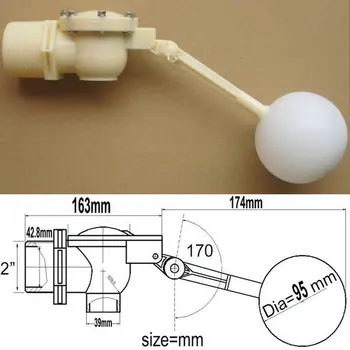 

2" Float Valve Kit with Adjustable Arm for Hydro Logic, Tanks, Ponds, Water Trough Dog Horse Cattle Auto