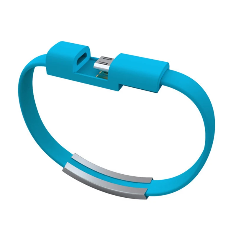 style 3 Простой Android кабель для передачи данных Портативный Путешествия TPE 21 см USB Браслет короткий сплошной цвет кабель для передачи данных - Цвет: style 3