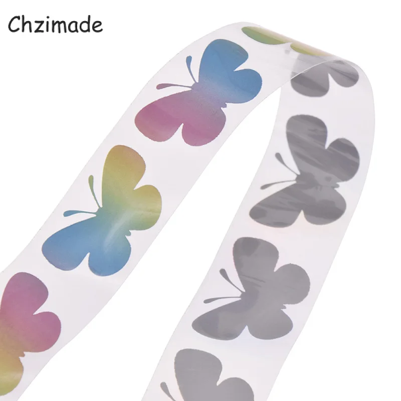 1Mx3cm Colorful Butterfly Heart Reflective Sticker Tapes Heat-transfered Vinyl Film For Iron On Garment Sewing Craft reflective tape