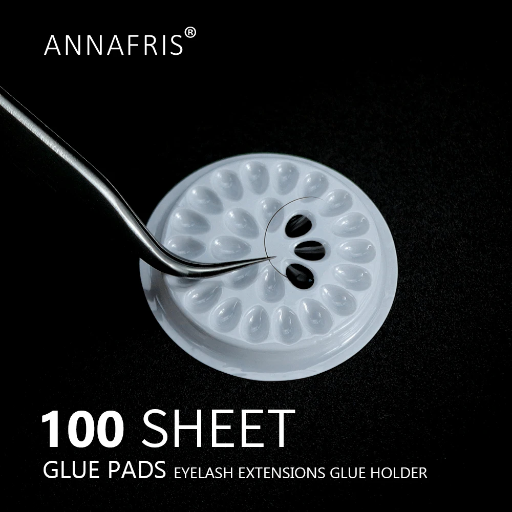 

100pcs Disposable Eyelash Extension Glue Holder Flower Shape Glue Pads False Eye Lashes Pallet Pads Plastic Gasket Makeup Tools