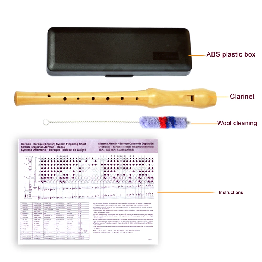 Сопрано музыкальный подарок инструменты Блокфлейта деревянные развивающие инструмент Германии-Тип 8-с отверстиями