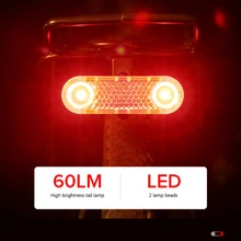 Luz trasera para bicicleta con carga USB, luces reflectantes para asiento trasero de bicicleta, herramienta de linterna de advertencia de seguridad para exteriores