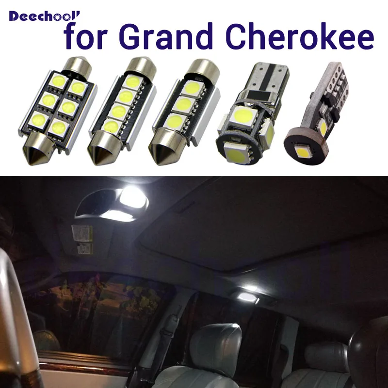 Белый свет салона Canbus + лампы номерного знака для Jeep Grand Cherokee 1998 2017 WJ WK MK1 MK2