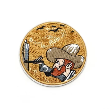 

100PCS/lot Van Gogh Wheat Field Embroidery Patch Crow Creative Iron on Patch for Clothes Personality DIY Accessories Patch S104