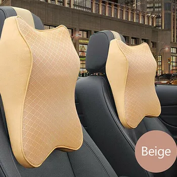 

Pad Seat Memory Foam Headrest Head Neck Rest Support Beige 36*30cm Accessories