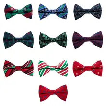 Мужская Рождественская бабочка Классическая Рождественская елка снежинка печать фестиваль Праздник Вечеринка