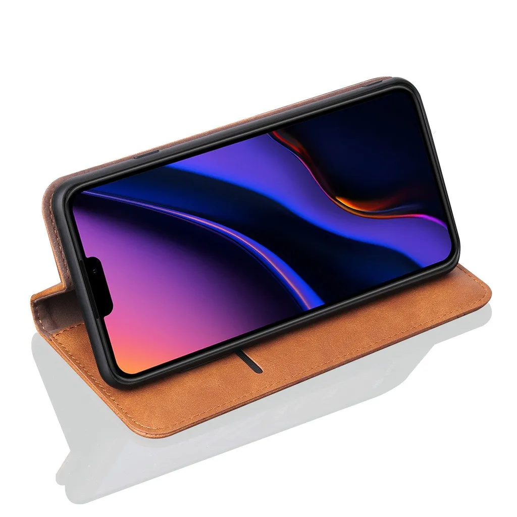 Кожаный чехол с узором Crazy Horse для iphone 11/для iphone 11 pro/для iphone 11 Pro Max откидная крышка Силиконовая задняя крышка кожа