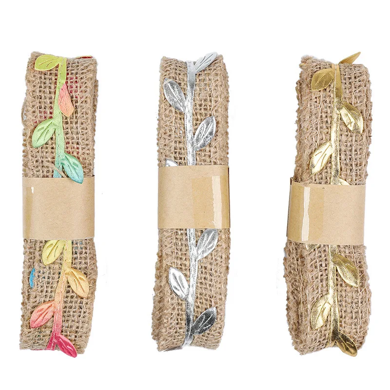 2 метра в рулоне искусственные зеленые листья пеньковая лента джутовая для