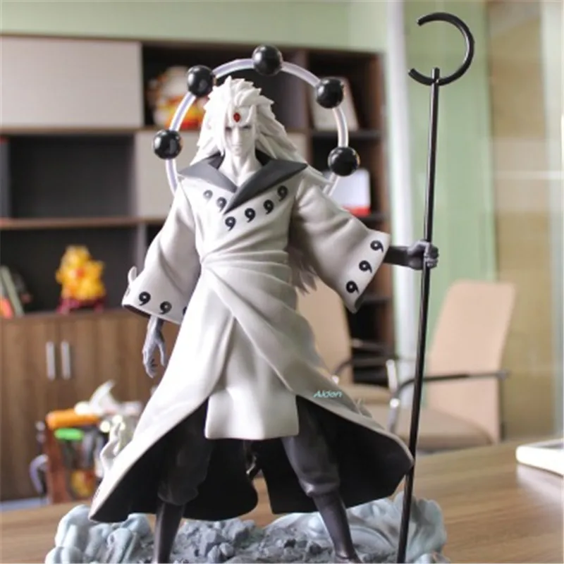 1" Статуя Наруто Akatsuki бюст Учиха Мадара Ootutuki хагоромо полная длина портретное Искусство ремесло GK Действие Модель игрушки коробка 40 см Z2598
