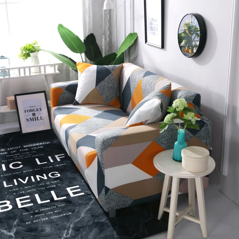 Геометрический стрейч-чехол для дивана, все включено, эластичный чехол для дивана, для дивана разной формы, стул для влюбленных, L-style, чехол для дивана
