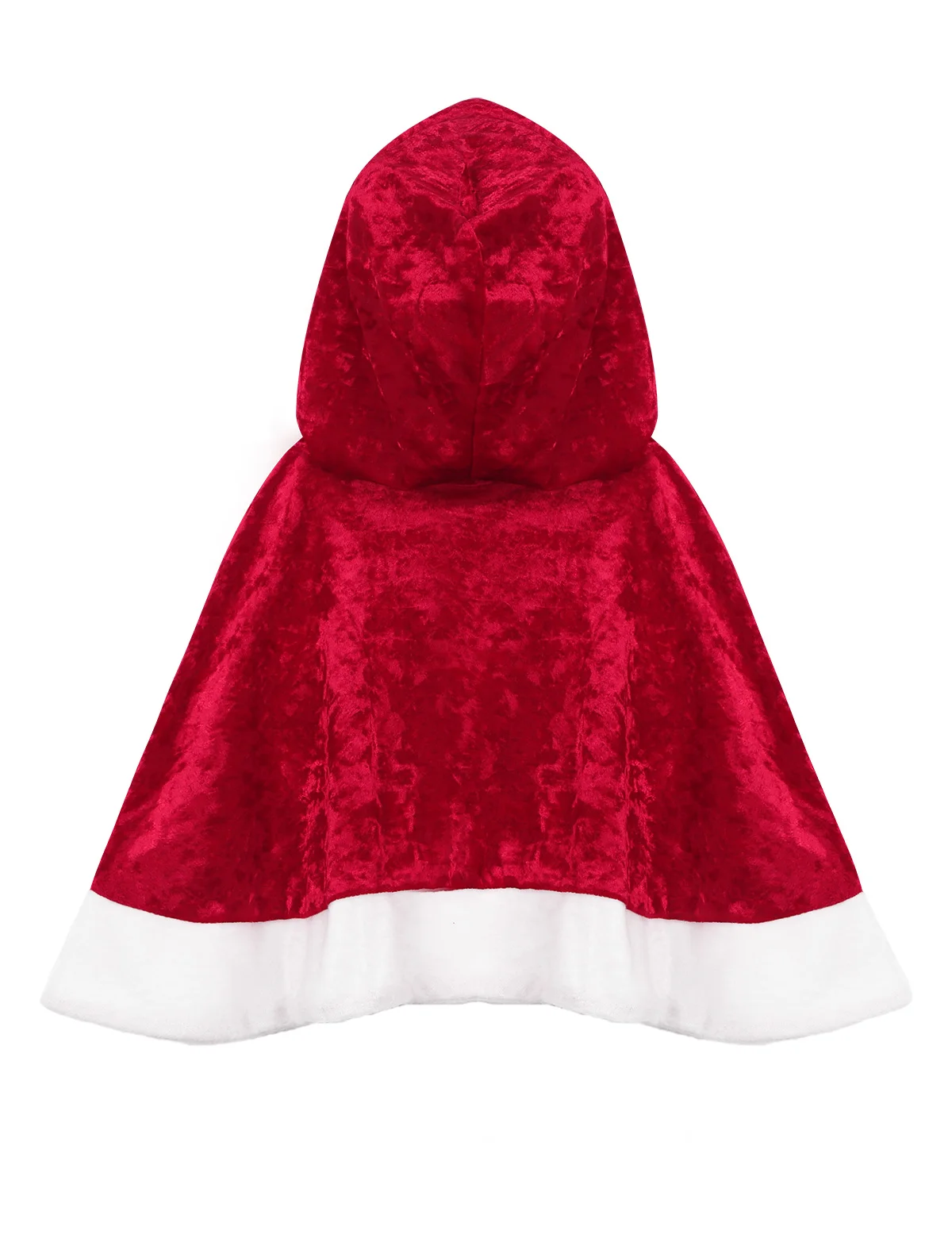 Женский бархатный Рождественский костюм Mrs Claus Santa cosplay платье с круглым вырезом и длинными рукавами платье миди с коротким капюшоном