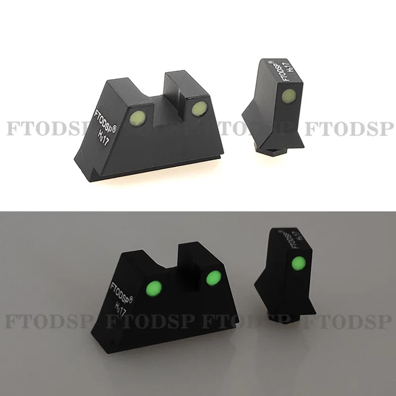 Pistol Night Vision Optics Mechanical Sight Green Luminous Glow For Glock 