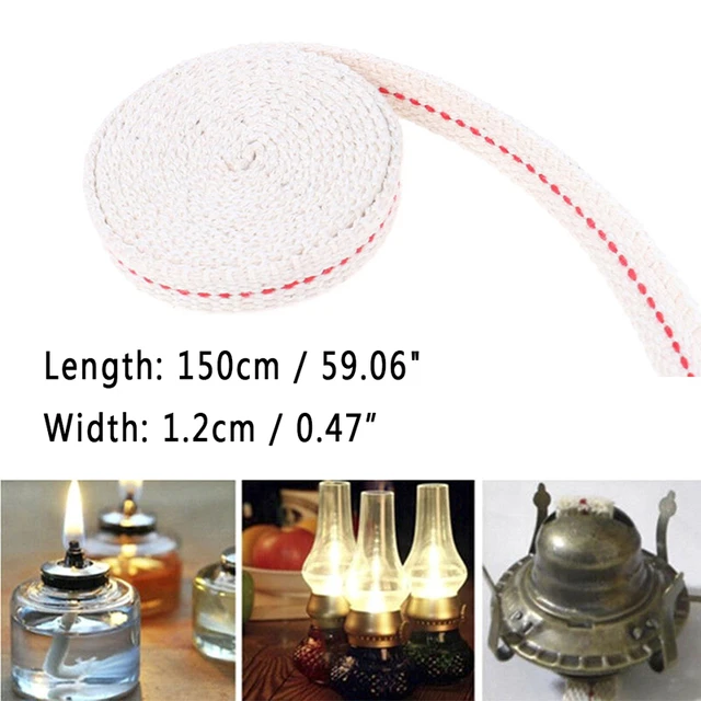 Oil Flat Cotton Wick For Kerosene Burner Stove Lighting Lantern Oil Lamp  Making 1.2cm*