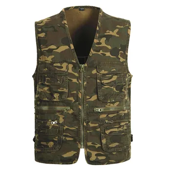 

Men's Outdoors Travels Vest Tops Men Vest Plus Size L-4XL Photographer Vests Mens Camouflage Cotton Multi-Pockets Tool Jackets