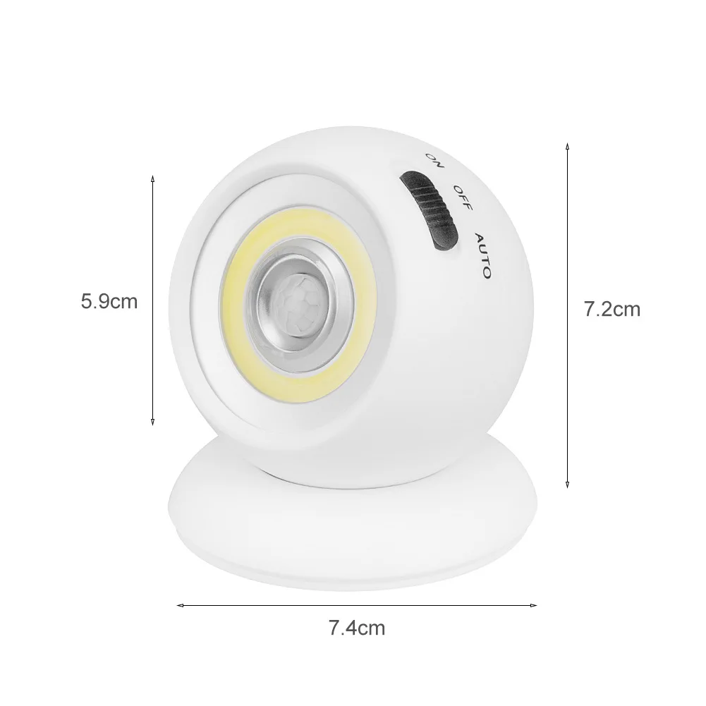 3W COB Lamp PIR Motion Sensor Night Light 5V USB Rechargeable AAA Battery Double Power for Toilet Kitchen Loft Book Table Lamp