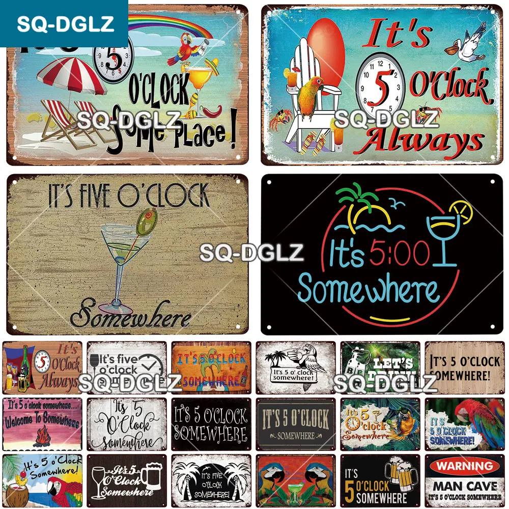 Beer Metal Tin Sign Vintage Summer Plates Beach House Wall Decor Happy Place Bar Kitchen Painting Stickers | Дом и сад