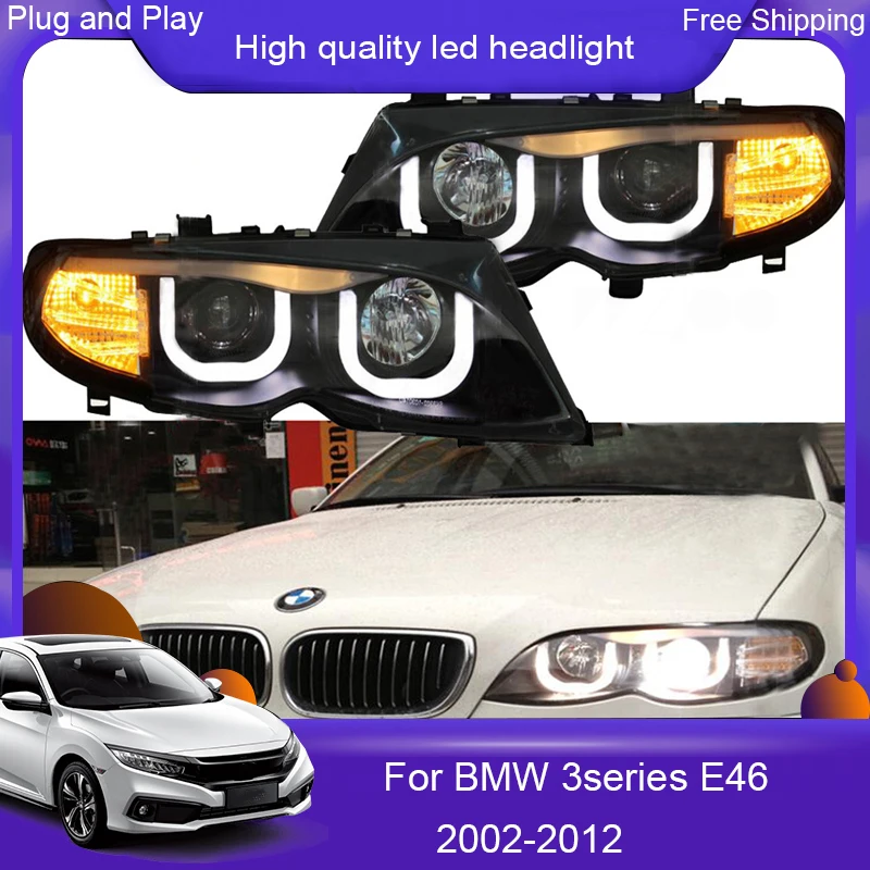 LED Headlights For BMW M3 E92 E93 3 Series E46 E90 2002-2012 led car lights Angel eyes xenon HID KIT Fog DRL a | Автомобили и